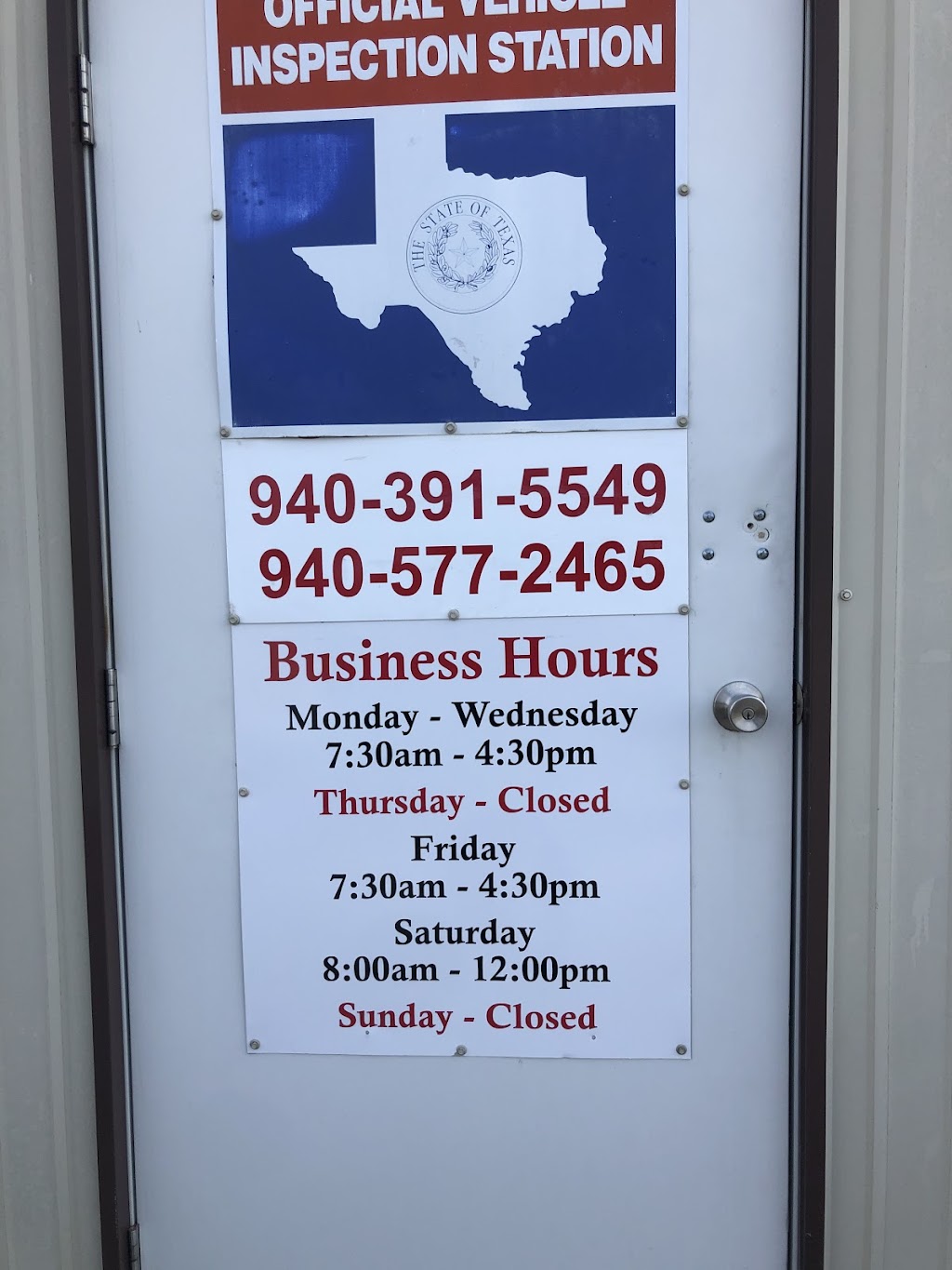 Nicholes TX Vehicle State Inspection | 3562 Sweet Lee Ln, Ponder, TX 76259, USA | Phone: (940) 391-5549