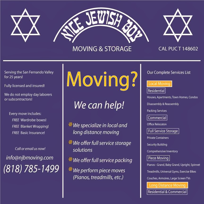 Nice Jewish Boy Moving & Storage | 7635 Haskell Ave, Van Nuys, CA 91406, USA | Phone: (818) 348-6683