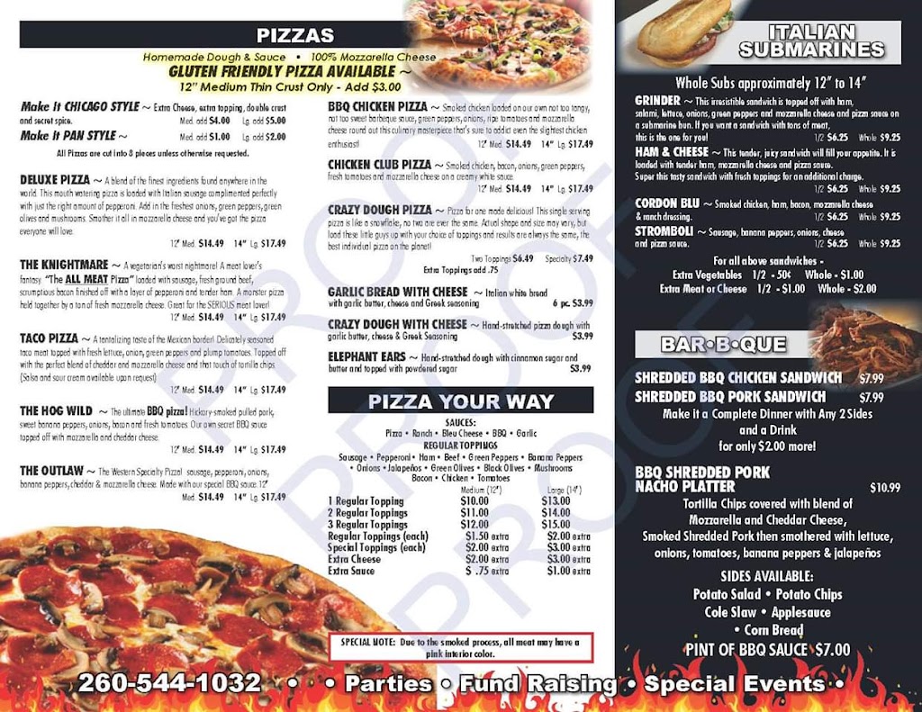 Timmys Pizza & BBQ of Huntertown | 15805 Lima Rd, Huntertown, IN 46748 | Phone: (260) 637-7492