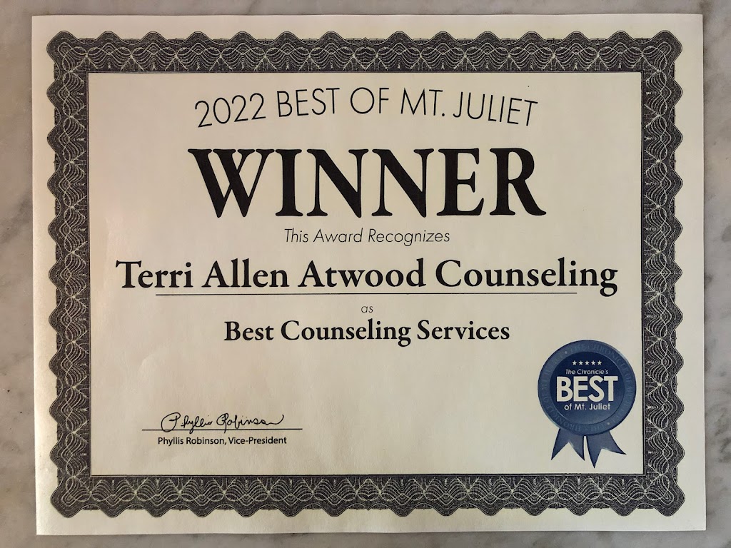 Terri Allen Atwood Counseling | 1777 Tate Ln, Mt. Juliet, TN 37122, USA | Phone: (615) 477-3073