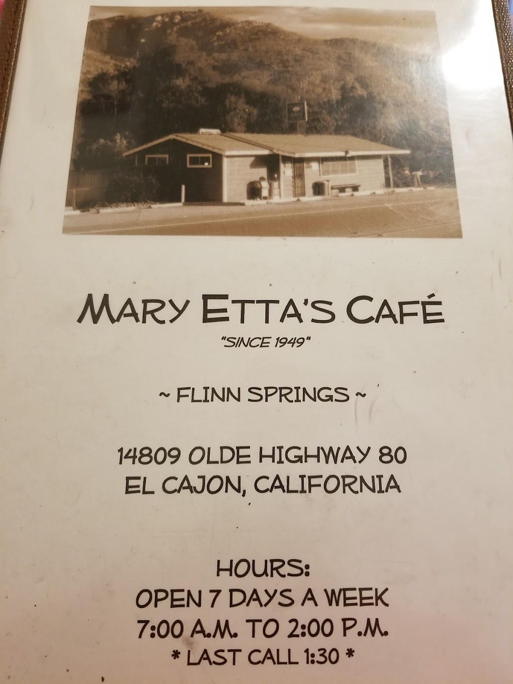 Mary Ettas Cafe | 14809 Olde Hwy 80, El Cajon, CA 92021, USA | Phone: (619) 390-1973