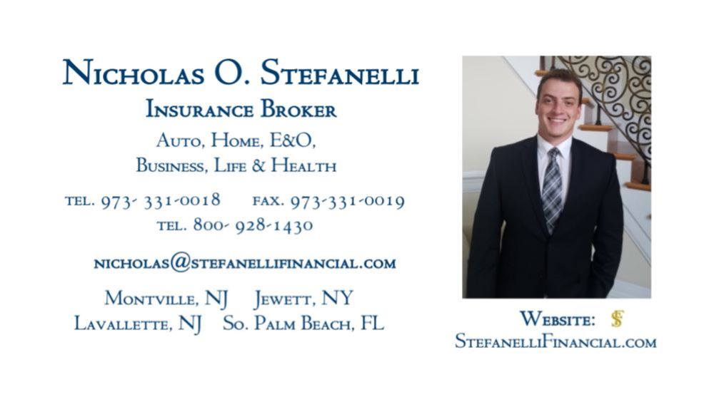 Stefanelli Financial LLC dba Stefanelli Insurance Brokerage | 39 Kanouse Ln Rear Unit B, Montville, NJ 07045, USA | Phone: (800) 928-1430