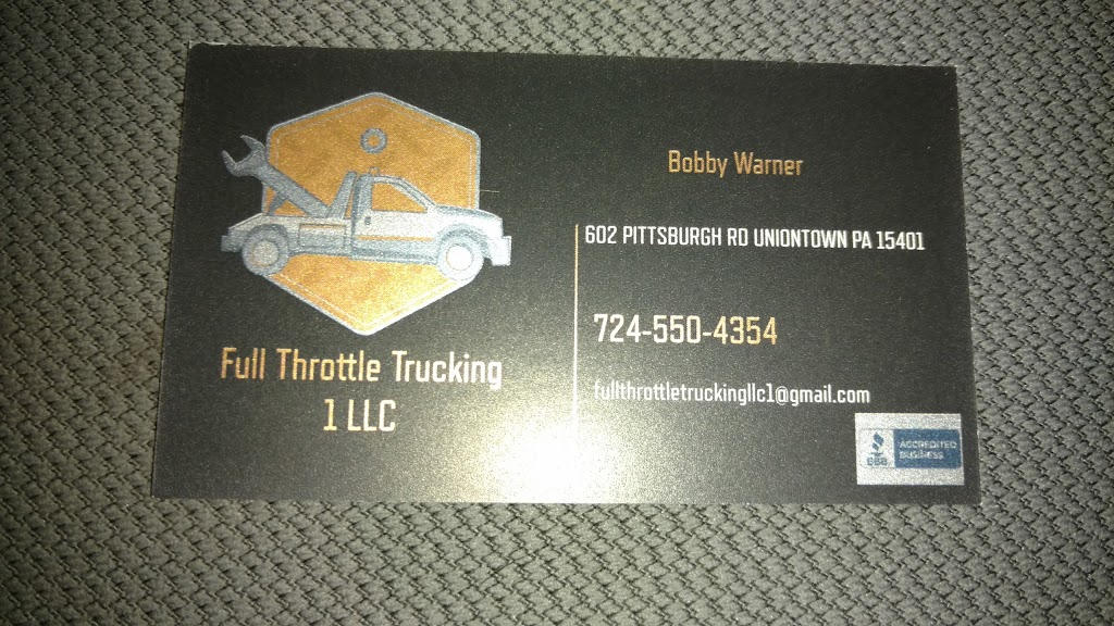 Full Throttle Trucking 1 Llc | 602 Pittsburgh St, Uniontown, PA 15401, USA | Phone: (724) 550-4354