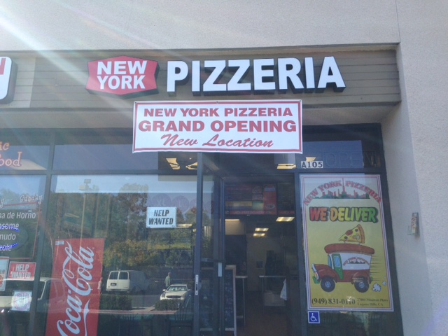 NEW YORK PIZZERIA | 27001 Moulton Pkwy #105, Aliso Viejo, CA 92656, USA | Phone: (949) 831-0110