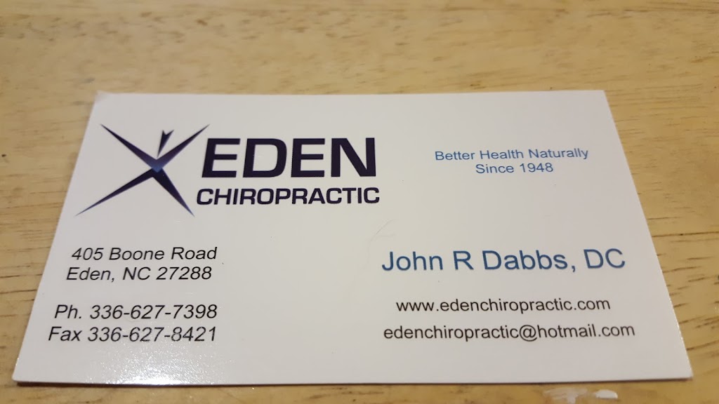 Eden Chiropractic | 405 Boone Rd, Eden, NC 27288, USA | Phone: (336) 627-7398