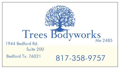 Trees Bodyworks Massage Studio | 1944 Bedford Rd Suite 200, Bedford, TX 76021, USA | Phone: (817) 358-9757