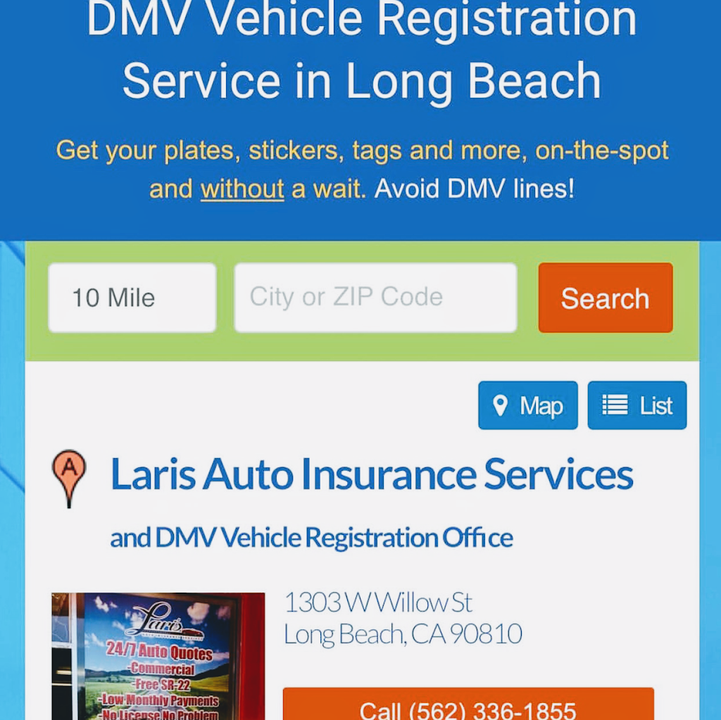 Laris Auto Insurance Services | 1303 W Willow St, Long Beach, CA 90810, USA | Phone: (562) 336-1855