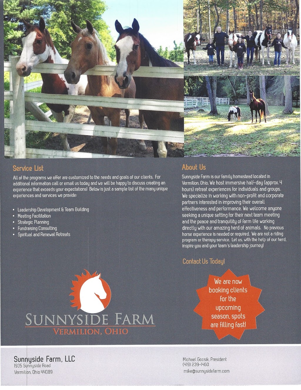 Sunnyside Farm LLC | 1935 Sunnyside Rd, Vermilion, OH 44089, USA | Phone: (419) 239-1460