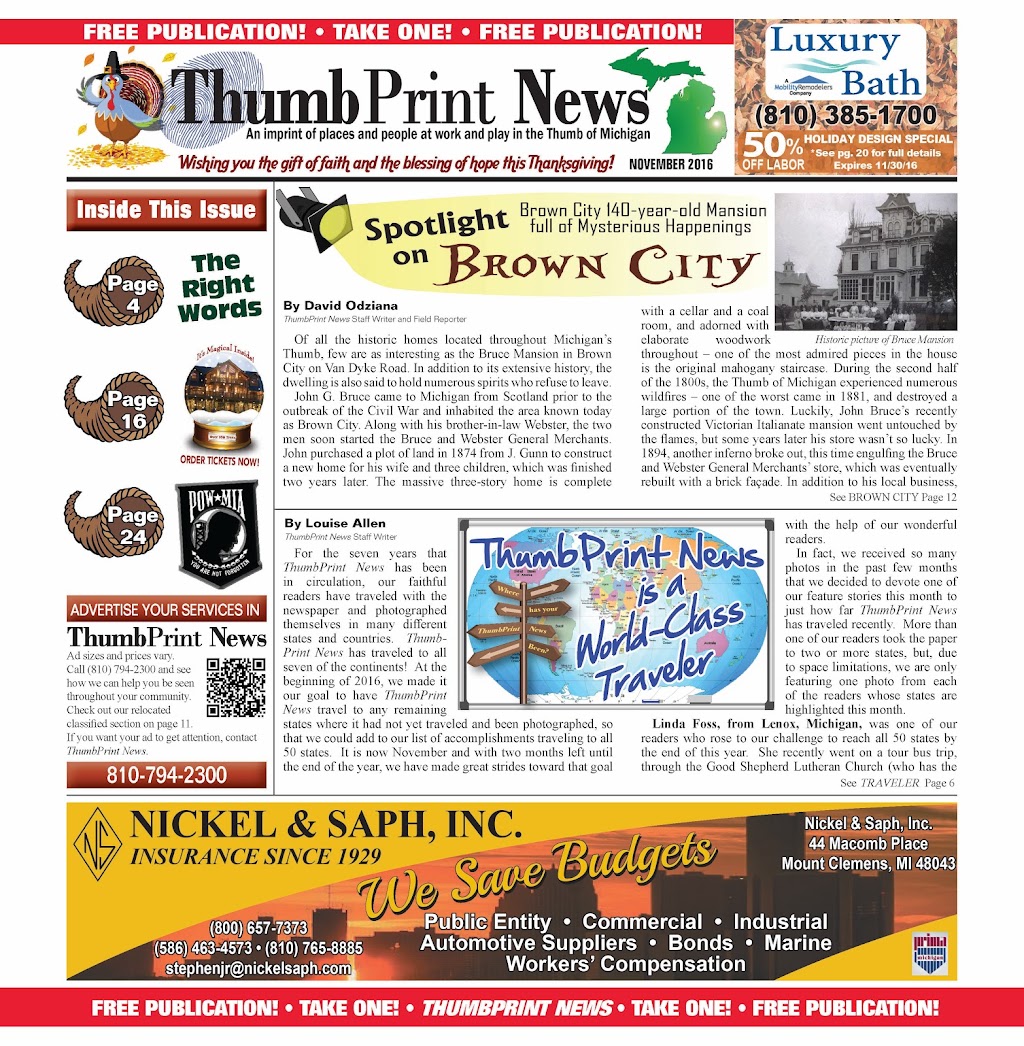 ThumbPrint News | 8061 Marsh Rd, Clay Township, MI 48001 | Phone: (810) 794-2300