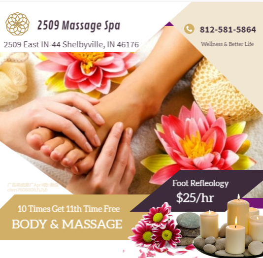 2509 Massage Spa | 2509 IN-44, Shelbyville, IN 46176, USA | Phone: (812) 581-5864