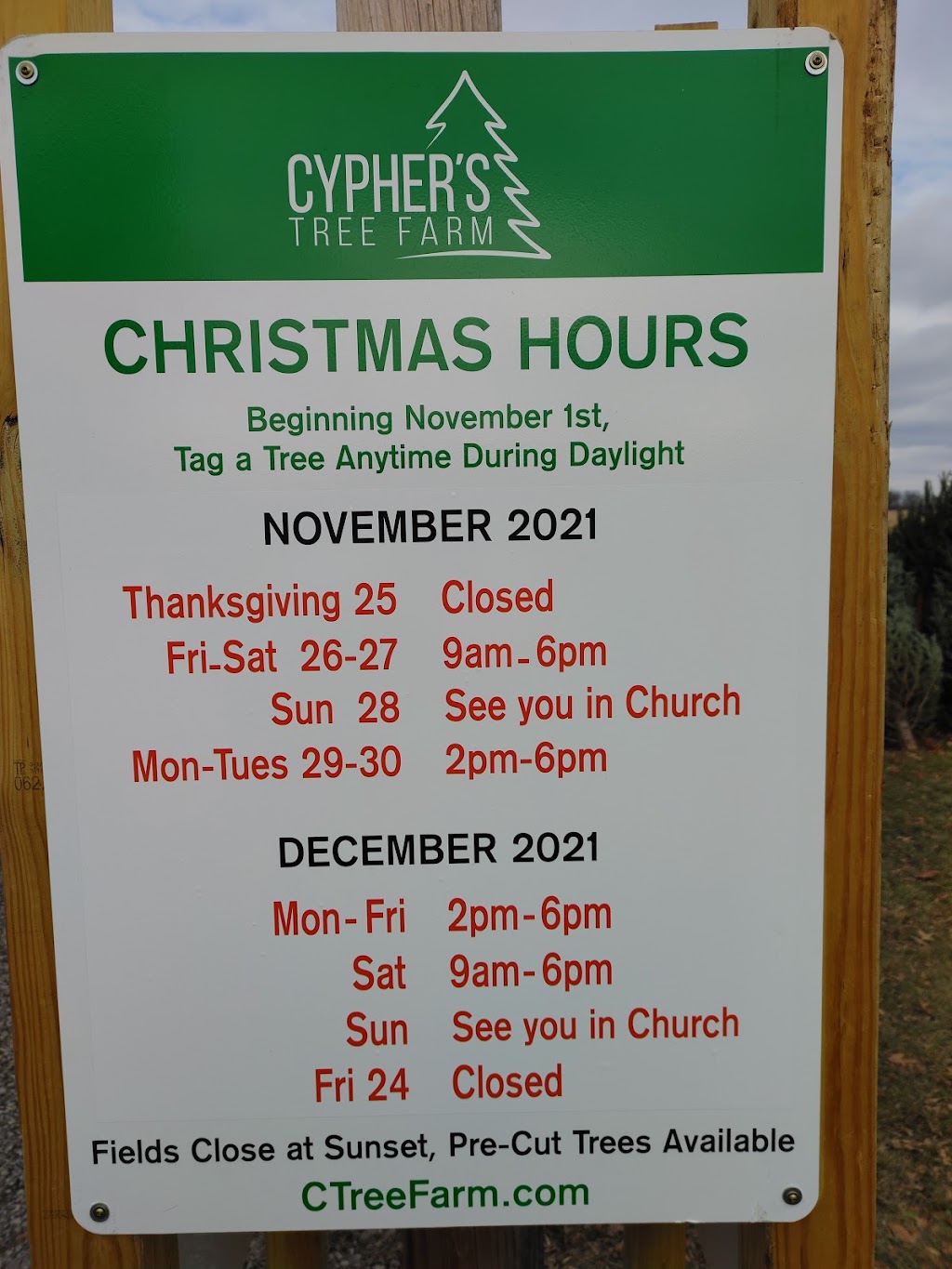 Cyphers Christmas Tree Farm | 179 Wise Rd, Butler, PA 16002, USA | Phone: (724) 477-8733