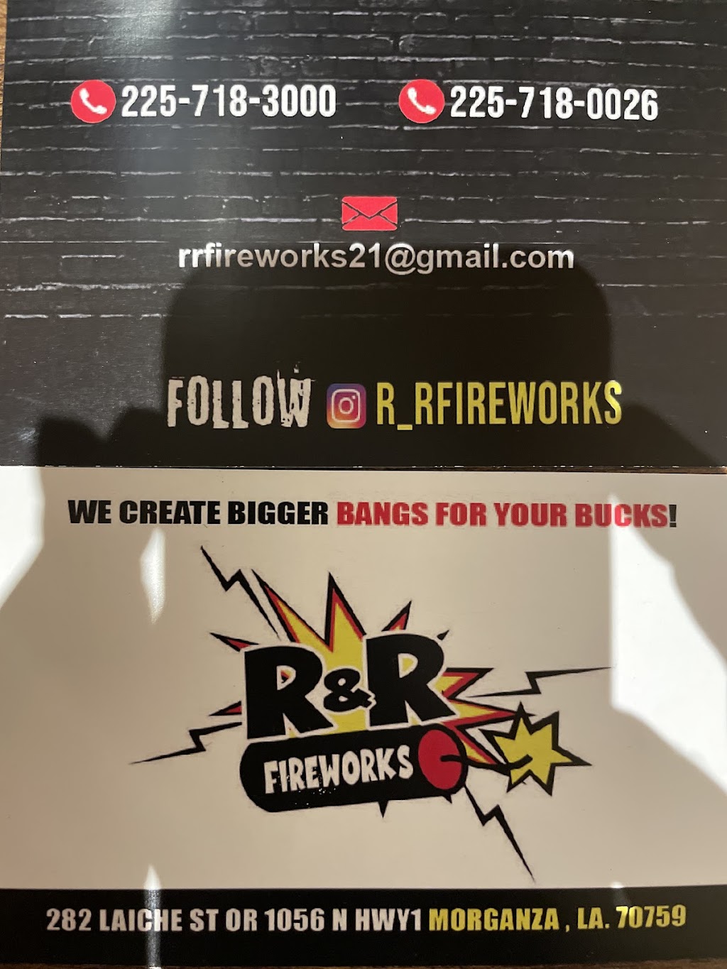 R & R Fireworks | 282 Laiche St, Morganza, LA 70759, USA | Phone: (225) 718-0026