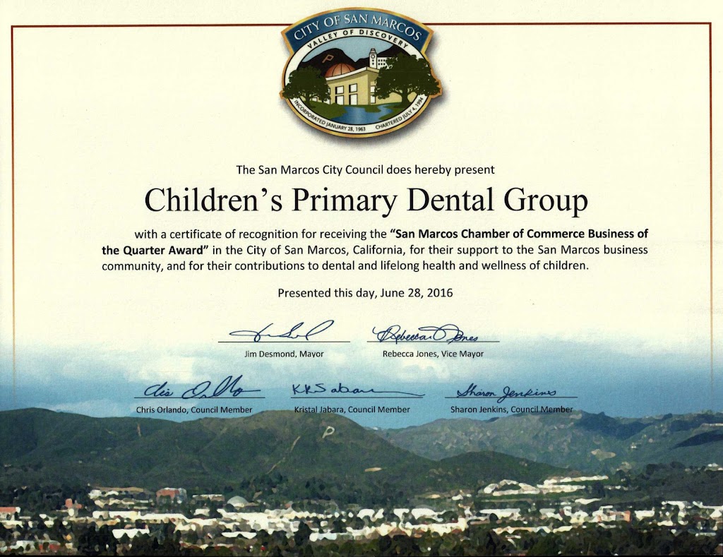 Childrens Primary Dental | 555 S Rancho Santa Fe Rd STE 101, San Marcos, CA 92078, USA | Phone: (760) 510-6750