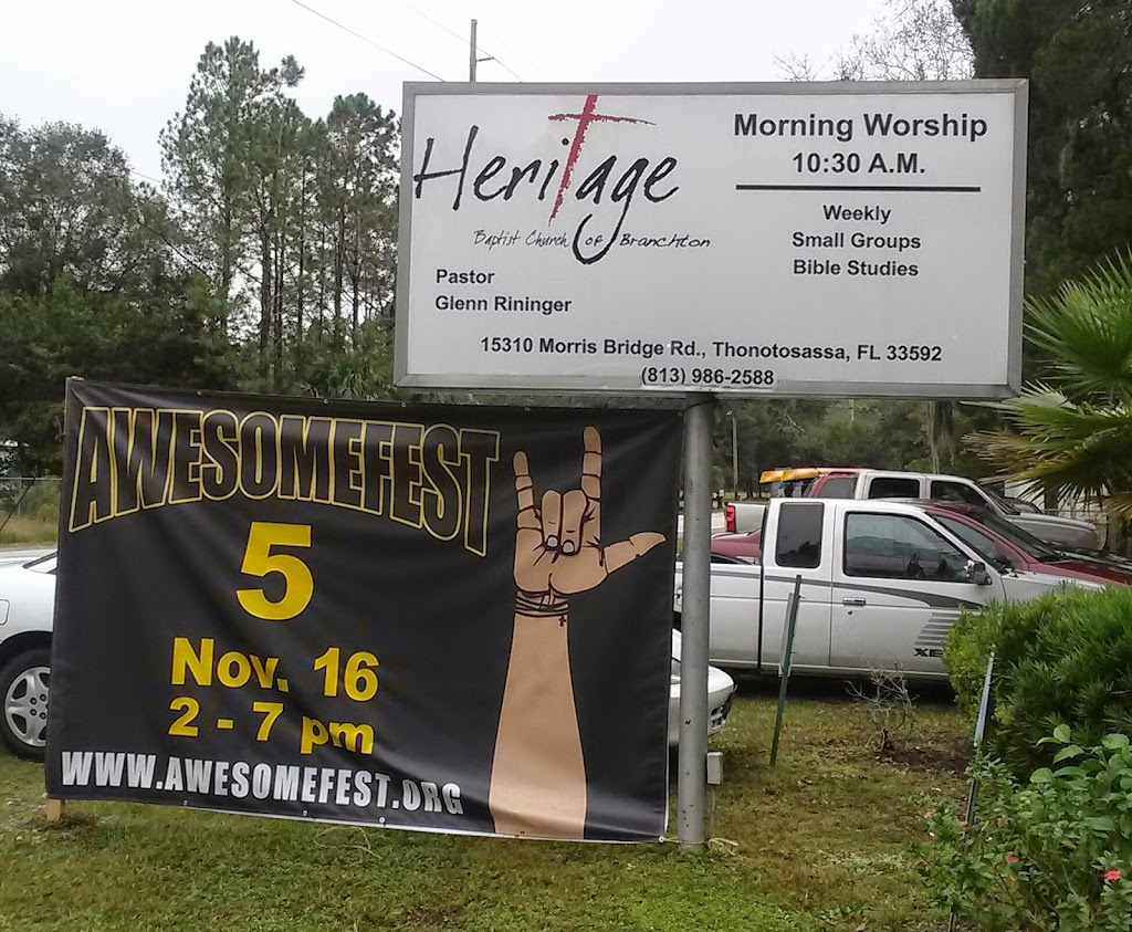 Heritage Baptist Church 15310 Morris Bridge Rd, Thonotosassa, FL 33592, USA BusinessYab