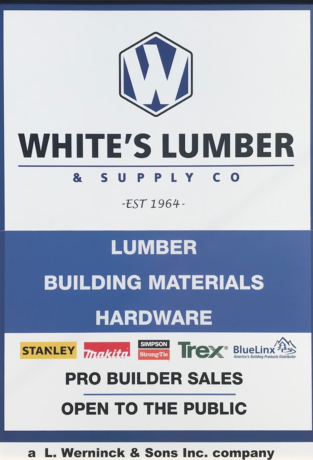 Whites Lumber & Supply Co. (formerly Werninck) | 3225 N Ponce De Leon Blvd, St. Augustine, FL 32084, USA | Phone: (904) 829-6422