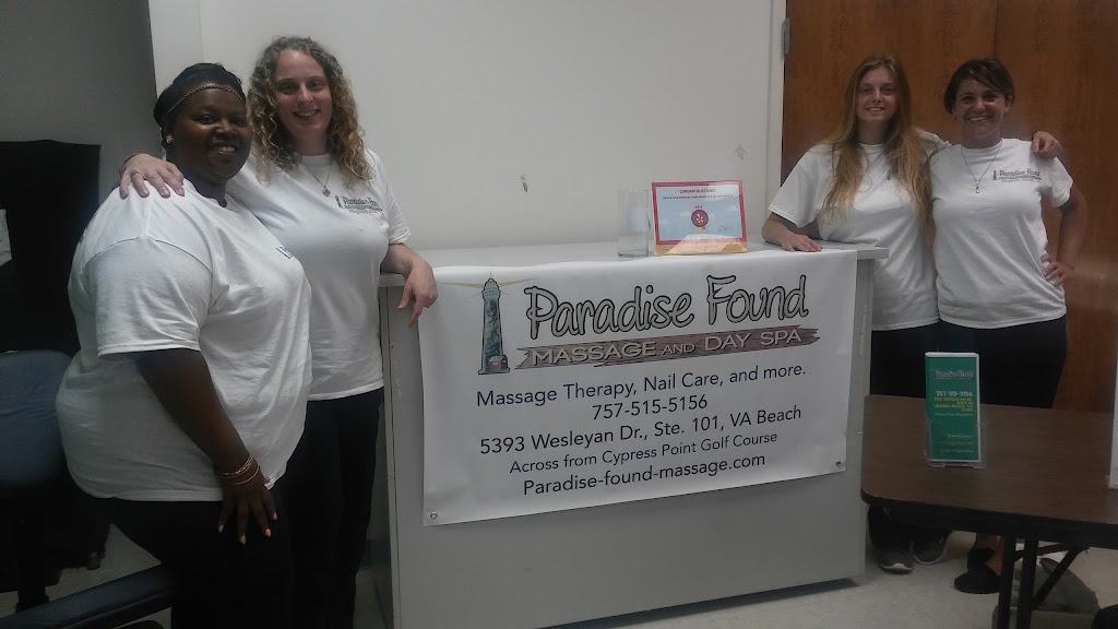 Paradise Found Massage and Day Spa | 5393 Wesleyan Dr #101, Virginia Beach, VA 23455, USA | Phone: (757) 515-5156