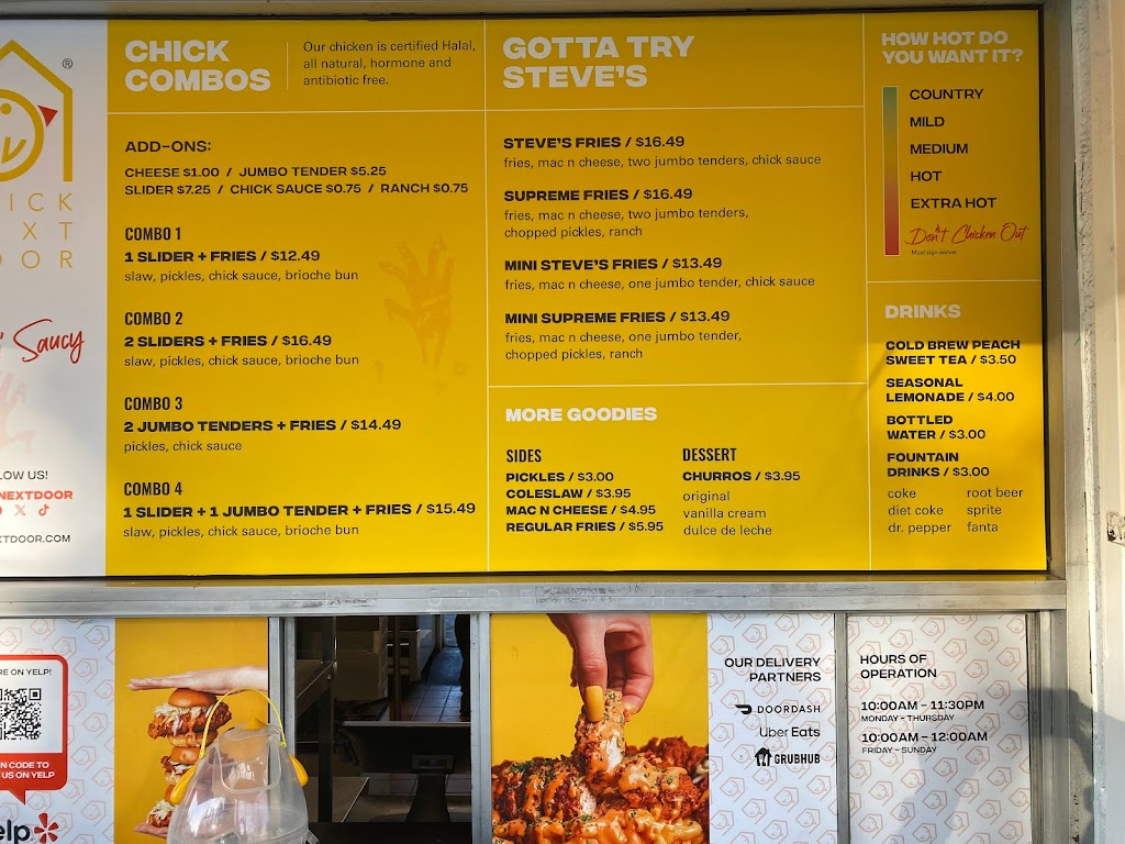 Chick Next Door Hot Chicken | 1600 E Chevy Chase Dr, Glendale, CA 91206, USA | Phone: (747) 609-1046