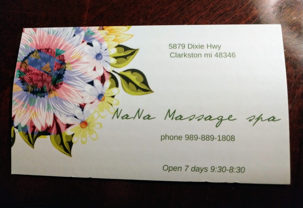 NaNa Massage spa | 5879 Dixie Hwy, Village of Clarkston, MI 48346, USA | Phone: (989) 889-1808