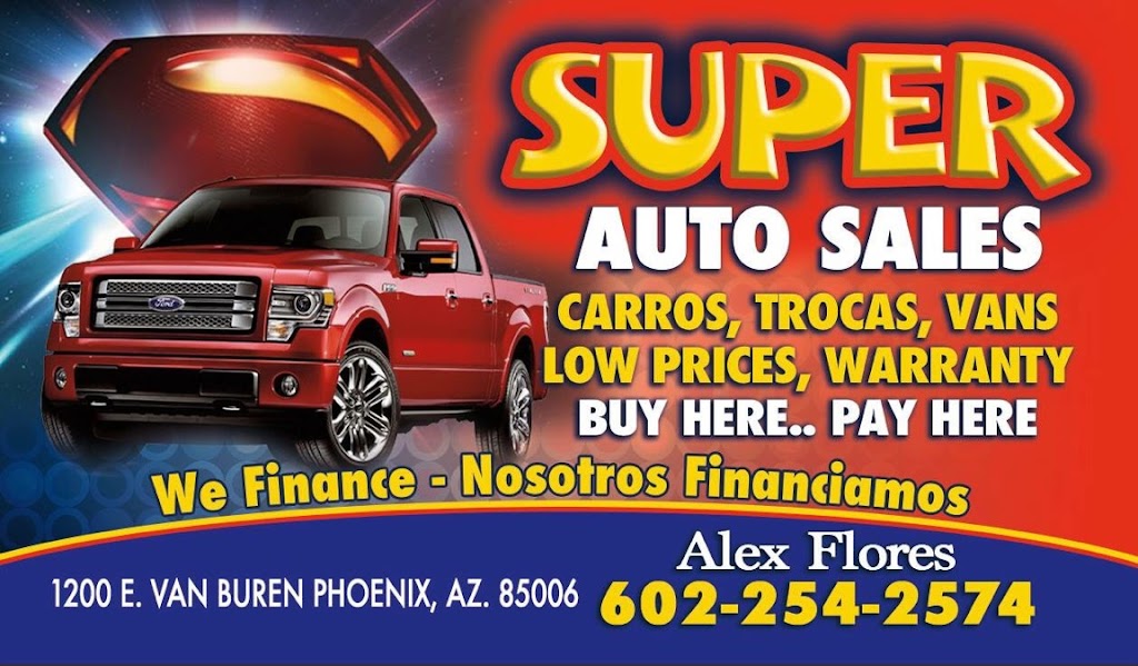 Super Auto Sales | 1200 E Van Buren St, Phoenix, AZ 85006, USA | Phone: (602) 254-2574