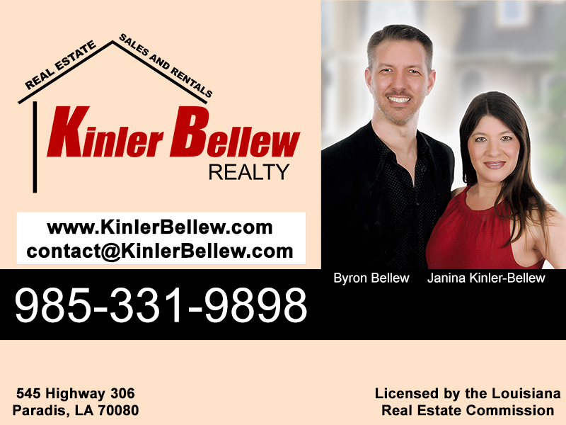 Kinler Bellew Realty | 545 LA-306, Paradis, LA 70080, USA | Phone: (985) 331-9898