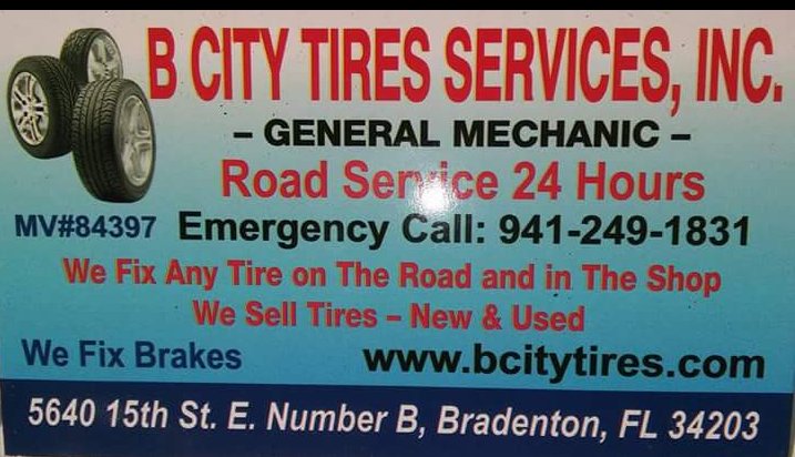 BCity Tire Services, Inc. | 5640 15th St E, Bradenton, FL 34203, USA | Phone: (941) 681-1159