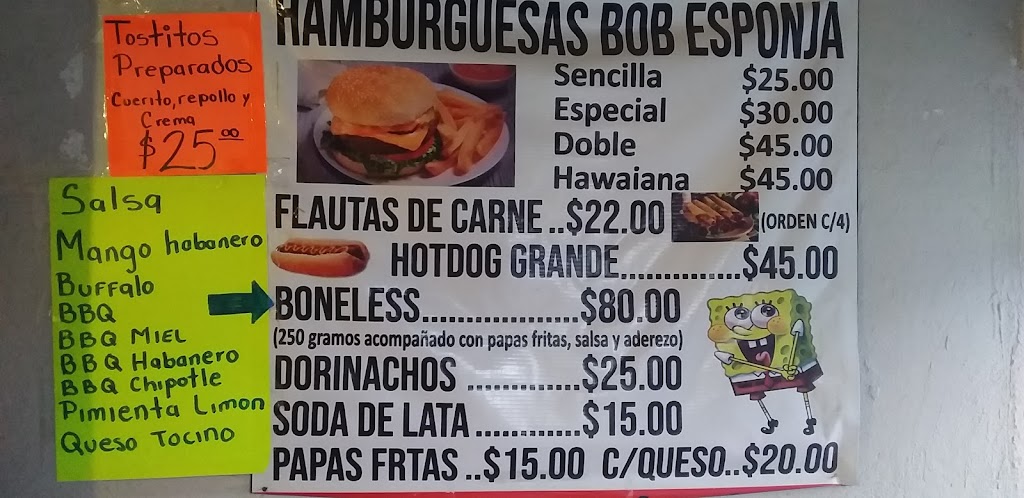 HAMBURGUESAS BOB ESPONJA | C. Año 1919 7516, Lazaro cardenas, 32695 Cd Juárez, Chih., Mexico | Phone: 656 828 0642