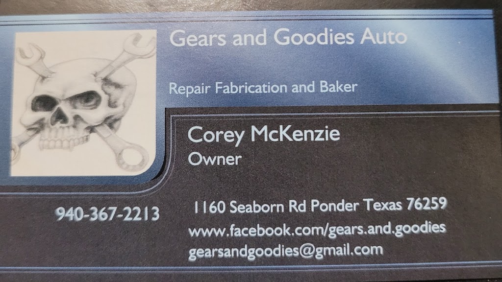Corey McKenzies Gears and Goodies | 1160 Seaborn Rd, Ponder, TX 76259 | Phone: (940) 367-2213