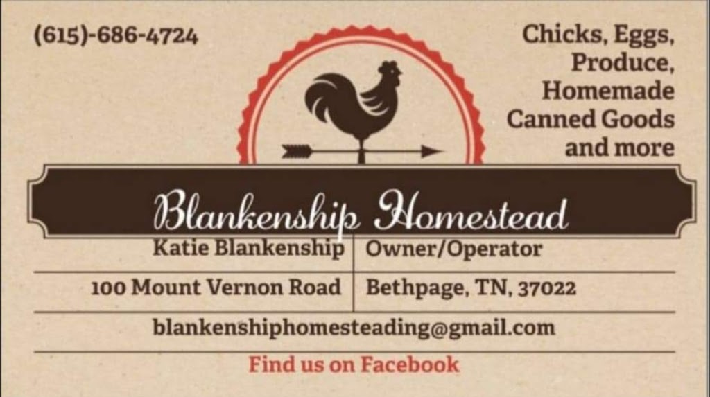 Blankenship Homestead | 100 Mt Vernon Rd, Bethpage, TN 37022, USA | Phone: (615) 686-4724