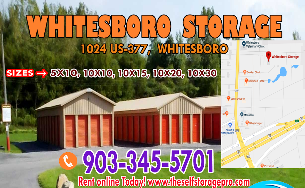 Whitesboro Storage | 1024 US-377, Whitesboro, TX 76273, USA | Phone: (903) 345-5701