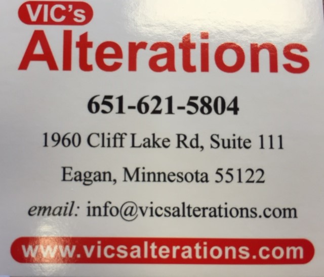 Vics Alterations | 1960 Cliff Lake Rd Suite 111, Eagan, MN 55122 | Phone: (651) 621-5804