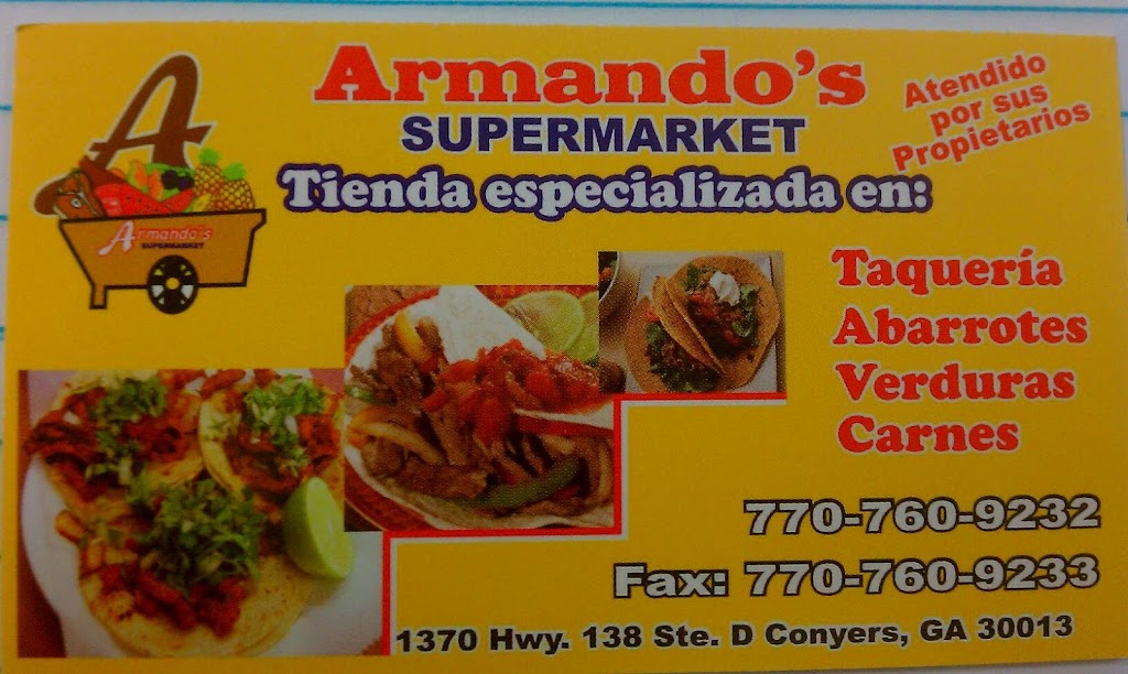 Armando Supermarket Inc | 1370 GA-138, Conyers, GA 30013, USA | Phone: (770) 760-9232