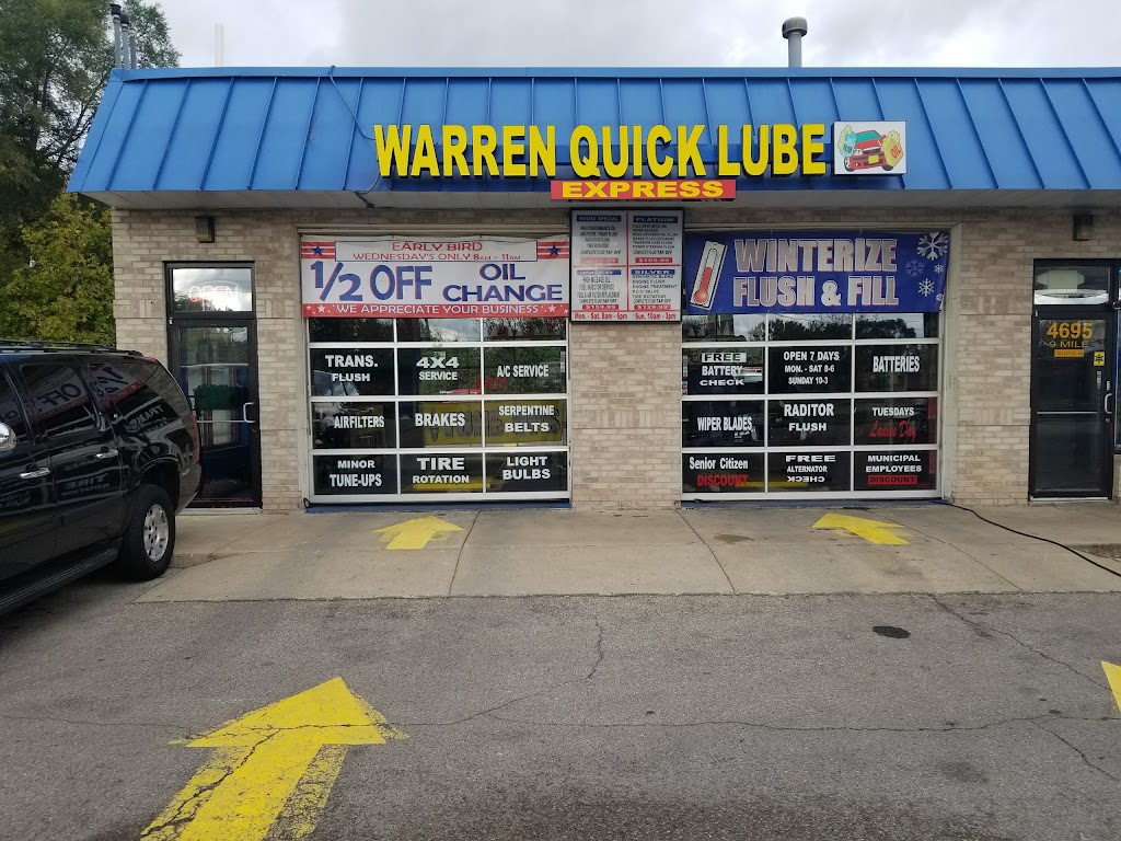 Warren Quick Lube Express | 4695 E 9 Mile Rd # B, Warren, MI 48091, USA | Phone: (586) 806-5745