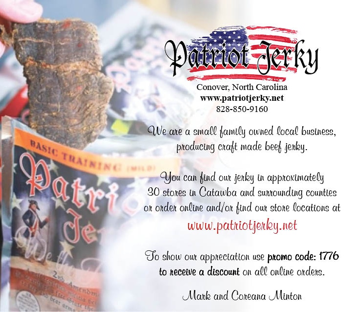 Patriot Jerky | 211 1st Ave S, Conover, NC 28613, USA | Phone: (828) 850-9160 Patriot Jerky | 211 1st Ave S, Conover, NC 28613, USA | Phone: (828) 850-9160