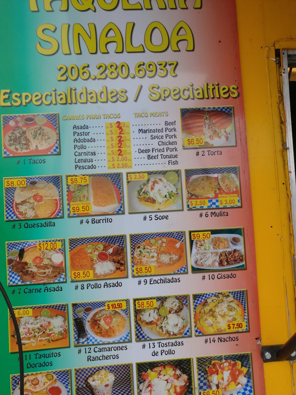 Taqueria Sinaloa | 1941 WA-509, Tacoma, WA 98422, USA | Phone: (206) 280-6937