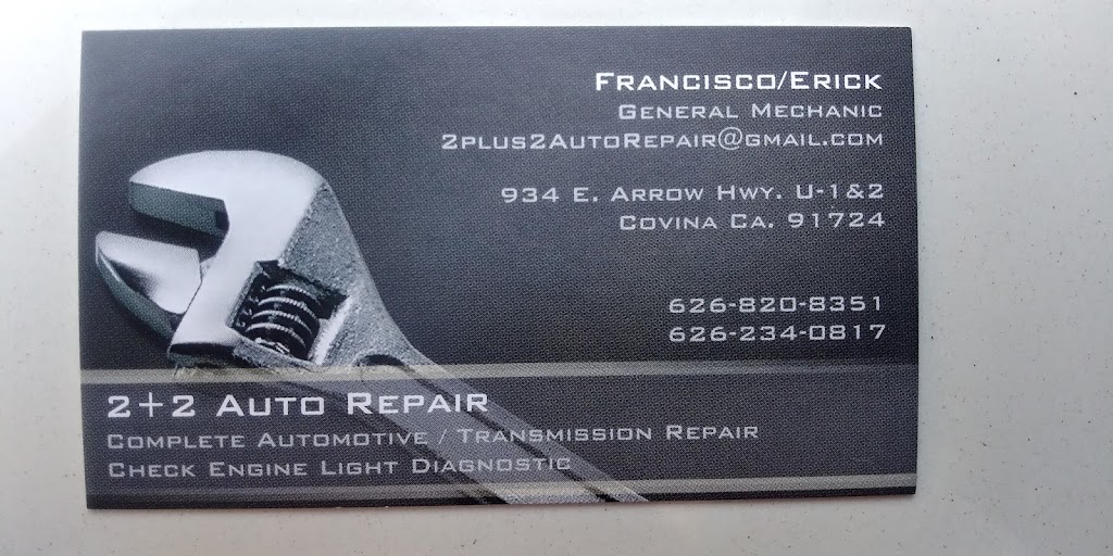 2 + 2 Auto Repair | 934 E. Arrow Hwy, U-1, Covina, CA 91724, USA | Phone: (626) 820-8351
