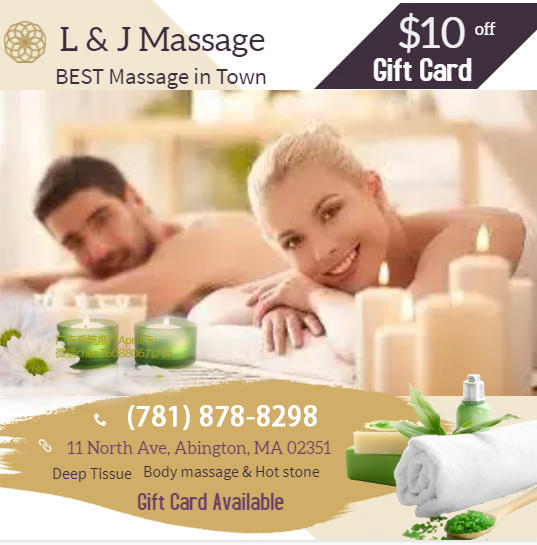 L & J Massage | 11 North Ave, Abington, MA 02351, USA | Phone: (781) 878-8298
