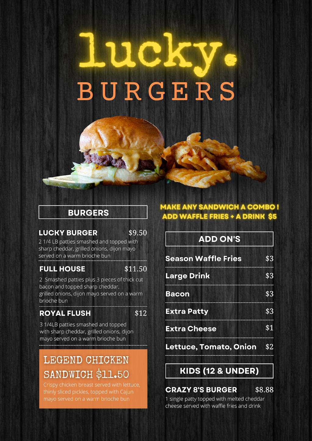 Lucky Burgers | 795 W Dundee Rd, Palatine, IL 60067, USA | Phone: (847) 496-4077