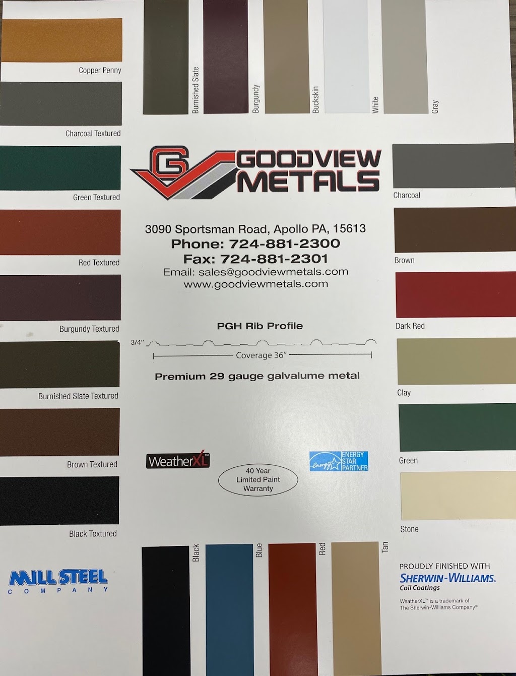 Good View Metals | 3090 Sportsman Rd, Apollo, PA 15613, USA | Phone: (724) 881-2300