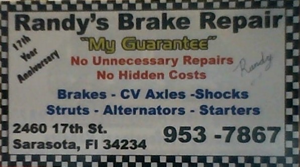 Randys Brake Repair | 2460 17th St, Sarasota, FL 34234, USA | Phone: (941) 953-7867