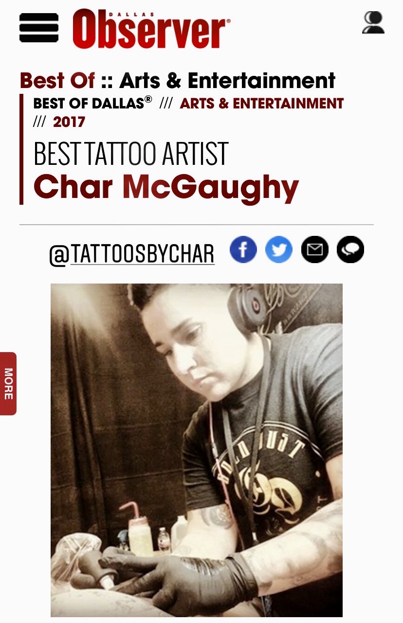 Tattoos by Char | 1902 Greenville Ave, Dallas, TX 75206, USA | Phone: (469) 334-0751