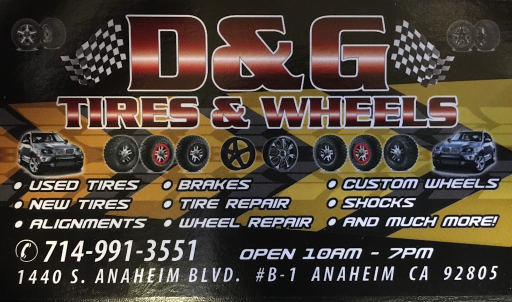 D & G Tires and Wheels | 1440 S Anaheim Blvd # B-1, Anaheim, CA 92805, USA | Phone: (714) 991-3551