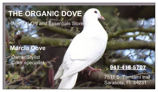 The ORGANIC DOVE Salon | 7511 S Tamiami Trail, Sarasota, FL 34231, USA | Phone: (941) 416-5707
