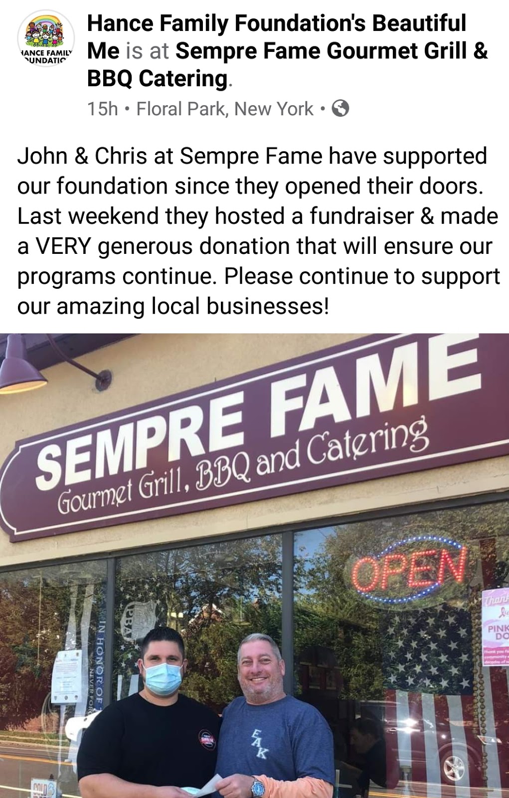 Sempre Fame Gourmet Grill and BBQ Restaurant & Catering | 374 Tulip Ave, Floral Park, NY 11001, USA | Phone: (516) 488-7900