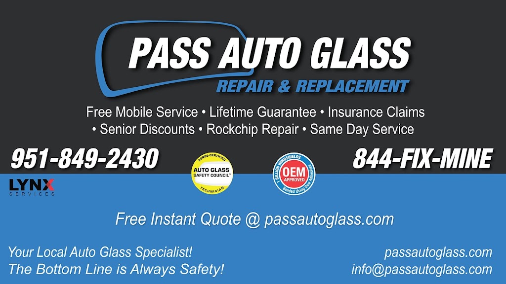 Pass Auto Glass | 1034 Queen Annes Ln, Beaumont, CA 92223, USA | Phone: (951) 769-4342