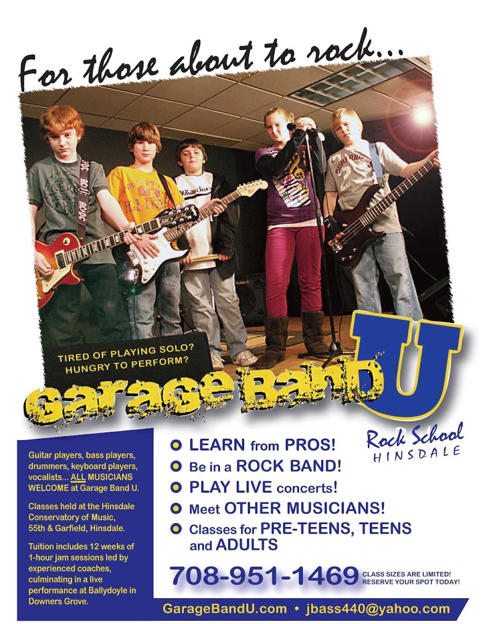 Garage Band U - Music School | 5017 Fairview Ave, Downers Grove, IL 60515, USA | Phone: (708) 581-8334