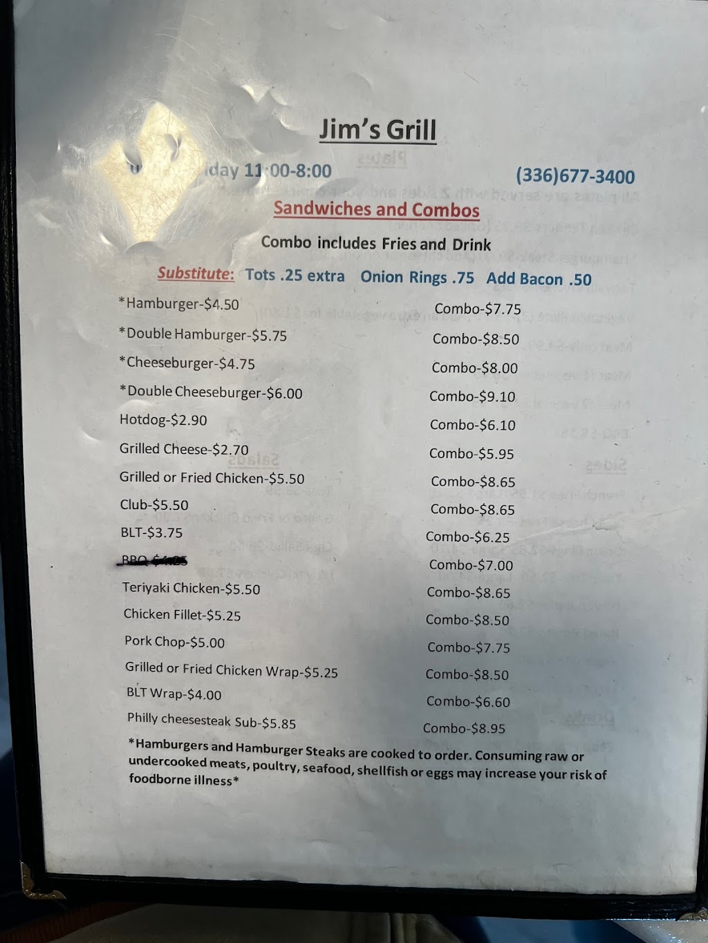 Jim’s Grill | 5101 US-601, Yadkinville, NC 27055, USA | Phone: (336) 677-3400