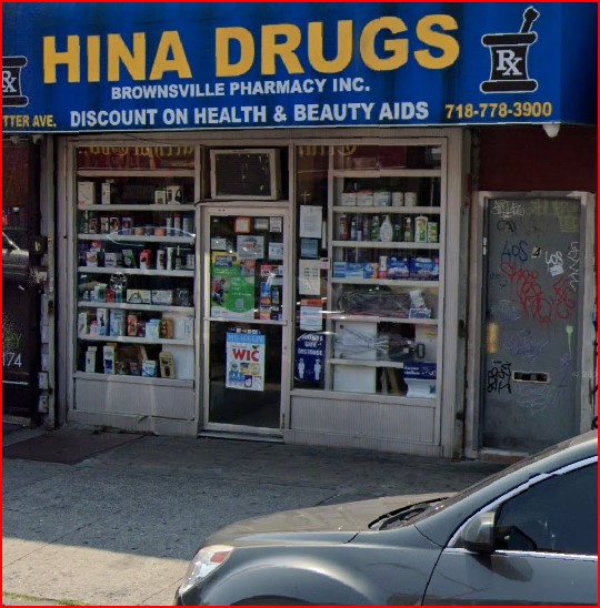 Hina Drugs | 4 Sutter Ave, Brooklyn, NY 11212, USA | Phone: (718) 778-3900