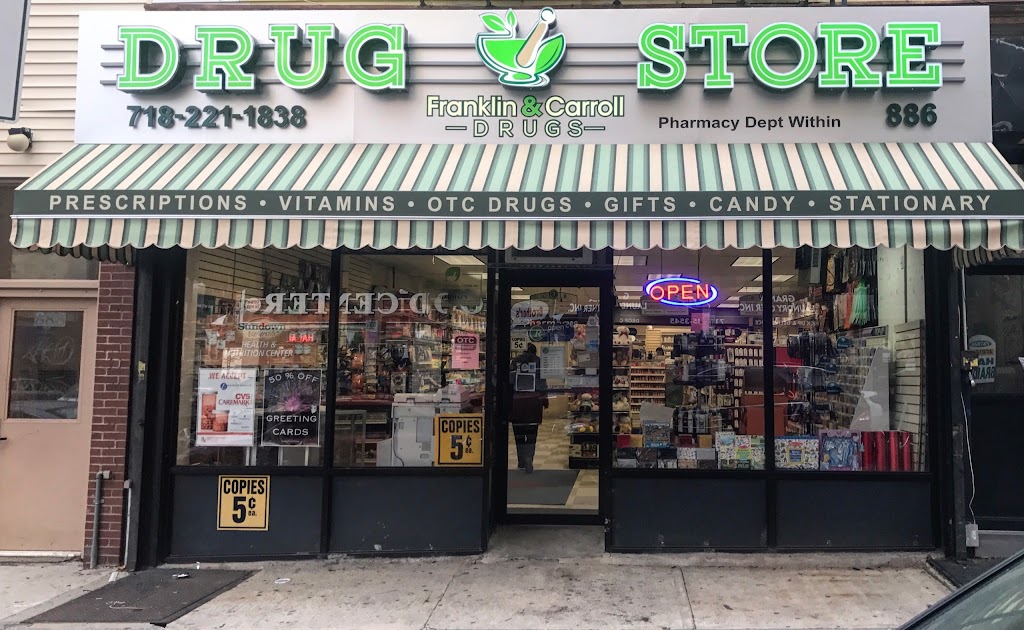 Franklin & Carroll Drugs | 886 Franklin Ave, Brooklyn, NY 11225, USA | Phone: (718) 221-1838