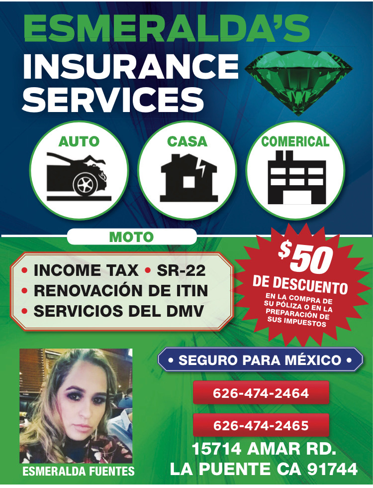 Esmeraldas Insurance Services | 15714 Amar Rd UNIT B, La Puente, CA 91744, USA | Phone: (626) 474-2464