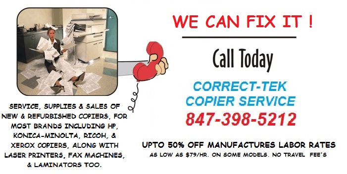 Correct-Tek Copier Service | 1514 E Waverly Ct, Arlington Heights, IL 60004, USA | Phone: (847) 398-5212